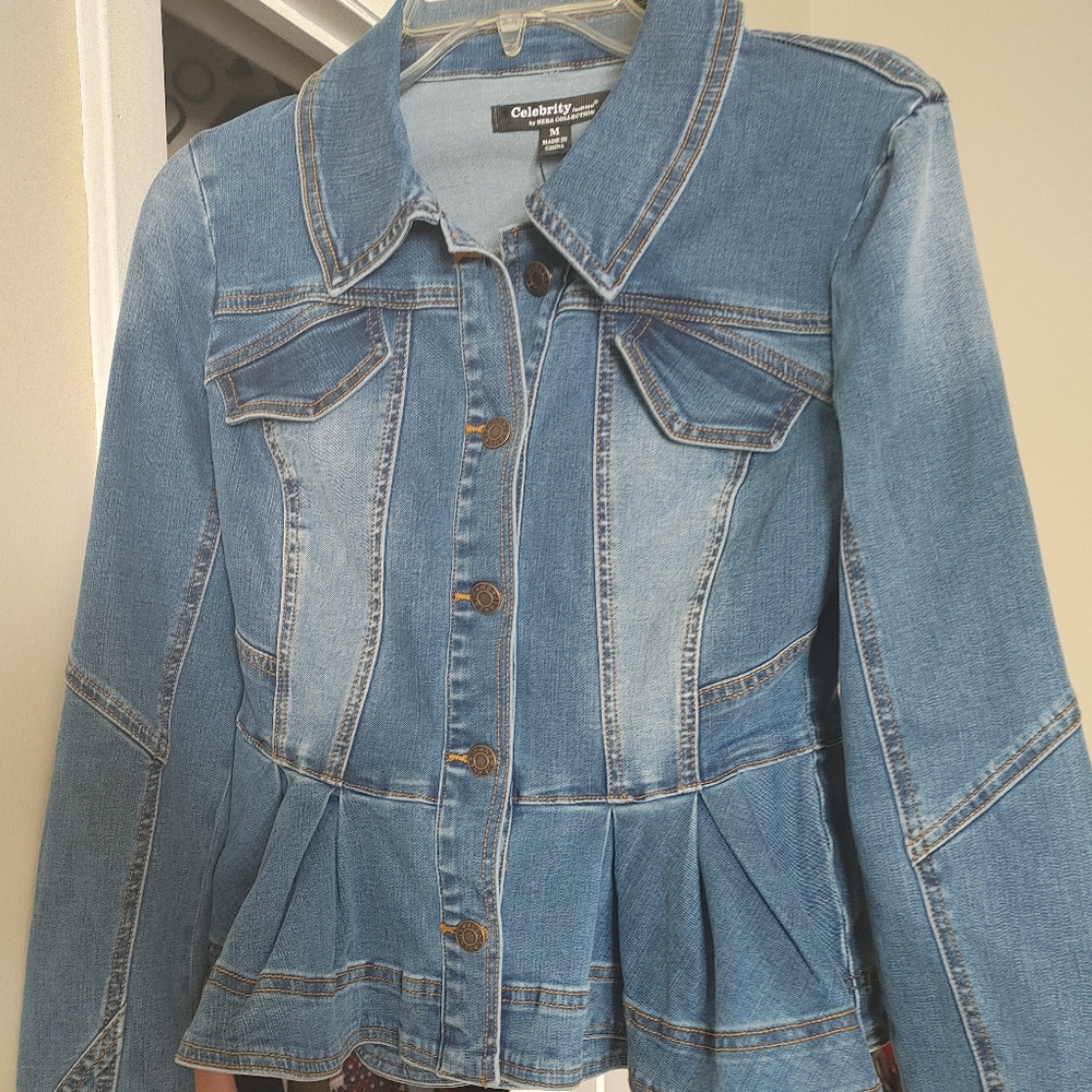 Women Jean Peplum Jacket